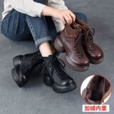 以一 Демисезонные высокие флисовые короткие сапоги на платформе для отдыха