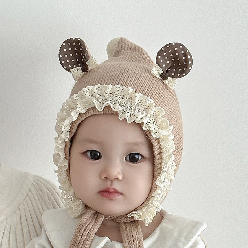 儿童帽子秋冬季保暖防寒毛线帽女宝宝针织帽可爱婴幼儿护耳套头帽|undefined