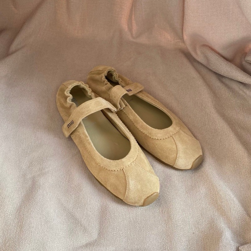 2026 Early Spring New Versatile Round-toe Soft-soled Mary Jane Women's Casual Ballet Flats With Velcro Closure_voghion.com