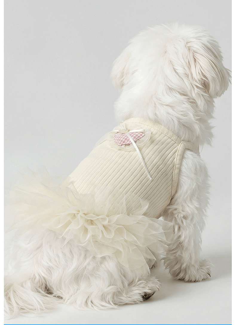 Robe d'été pour chien et chat en dentelle anti-poils_voghion.com