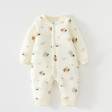 婴幼儿长袖连体衣A类纯棉40g夹棉男女宝宝保暖爬爬服安阳婴童服装