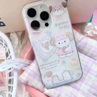 Чехол для телефона Apple iPhone 11–16 серии, IMD печать «щенок», большой вырез под камеру
