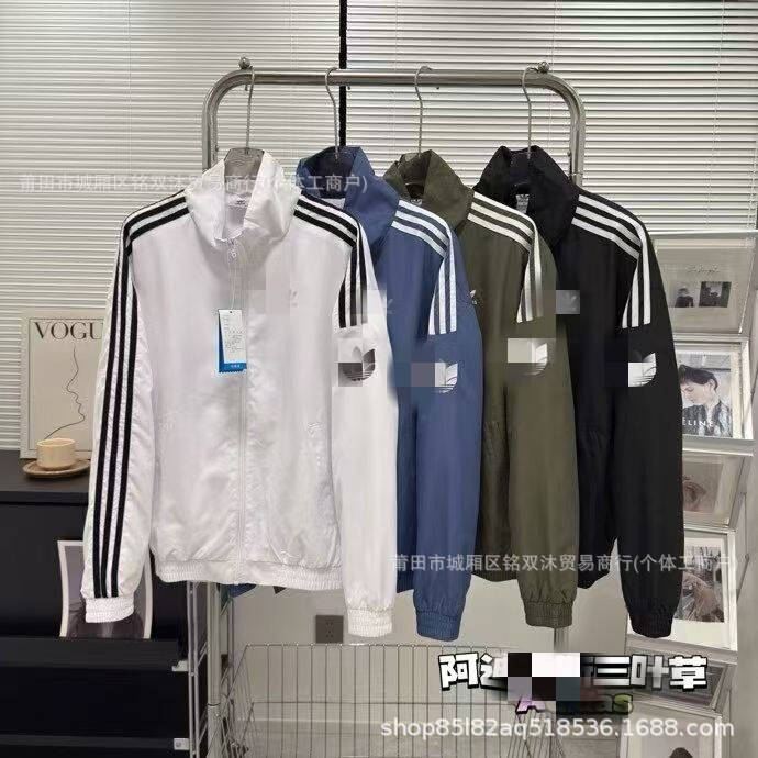 Cross-Border Summer and Autumn Adidas Originals Men's and Women's Outdoor Sports Casual 7534 Three-Stripe Windbreaker Couple's Jacket
