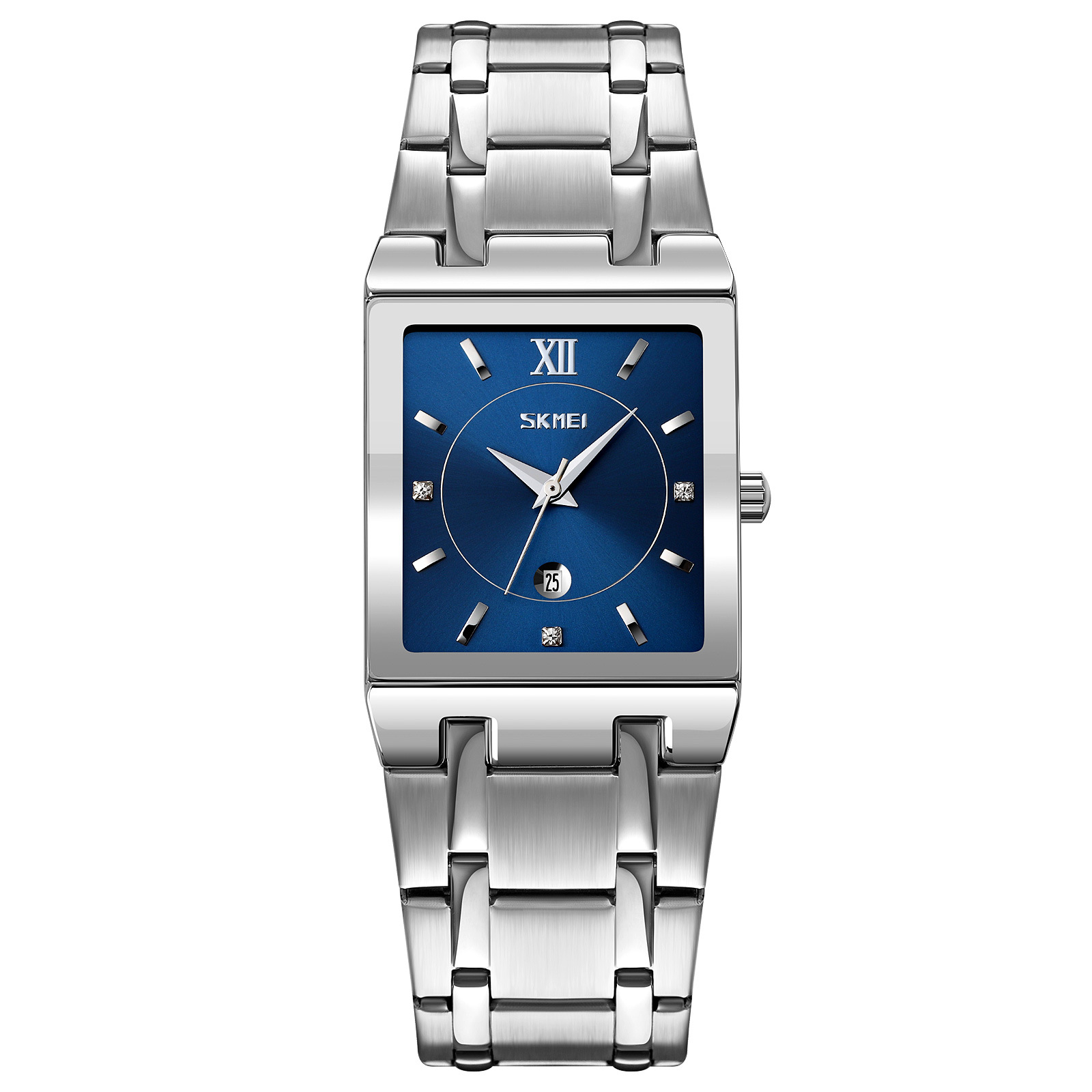 Momento calendario cuadrado americano reloj de hombre correa de acero impermeable ligero reloj de pulsera de negocios regalos personalizados mayoristas de comercio exterior