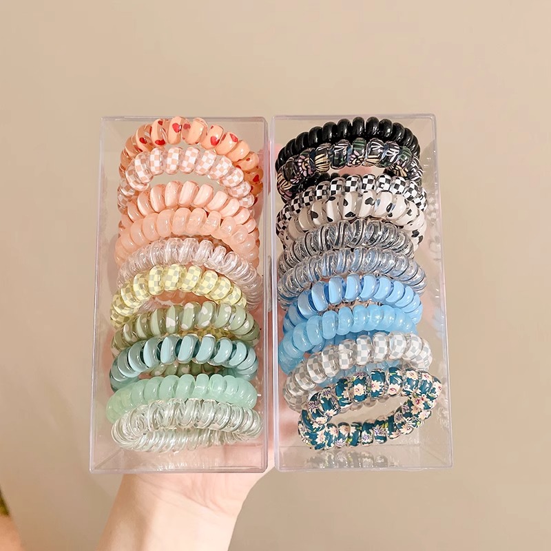 Alta cuerda de pelo durable elástico no daña el pelo banda de goma moda línea telefónica banda de pelo tocado temperamento simple cuerda de las mujeres corbata de pelo