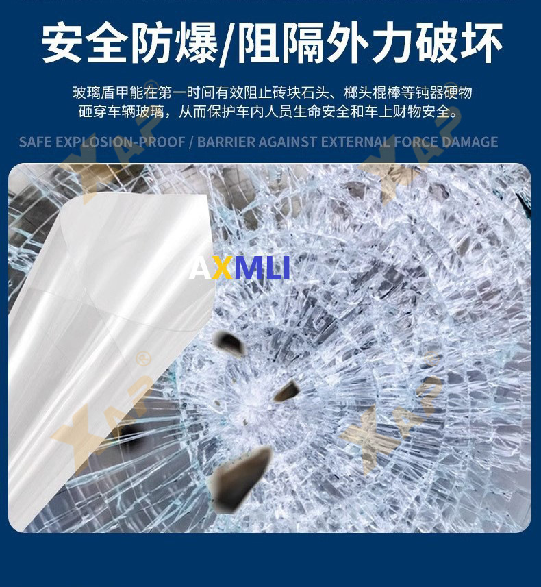 Cross-border Transparent Self-healing Safety Window Film Car Front Window Glass Sunscreen Scratch-resistant TPU Glass Armor Film