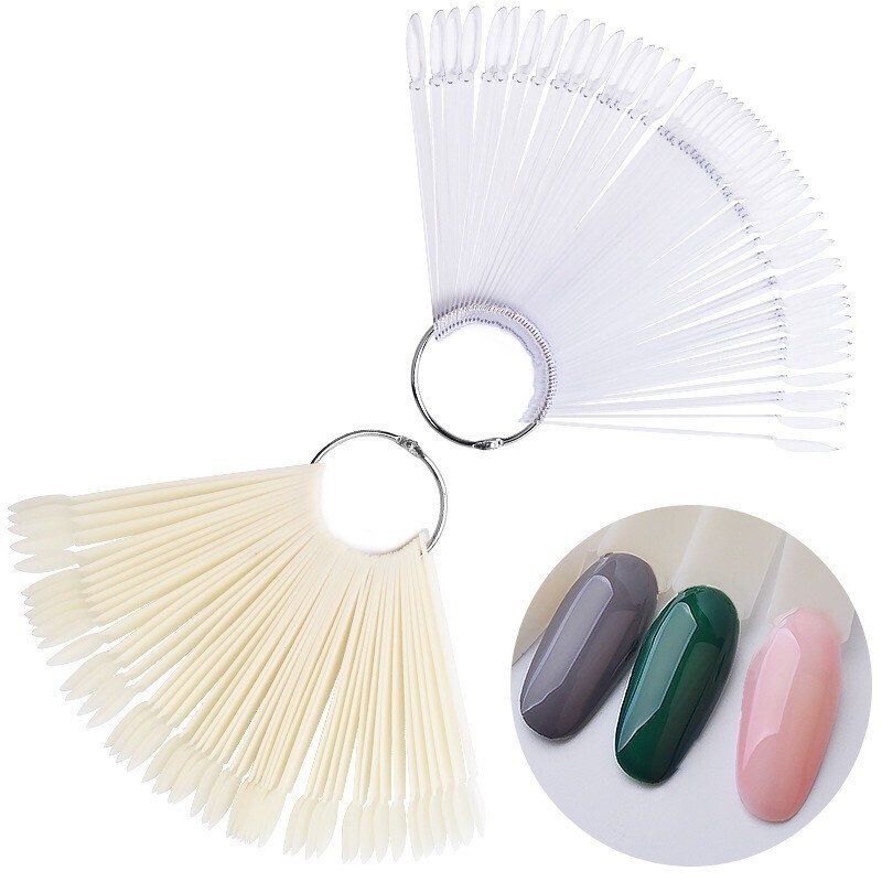 Cross-Border 50-Color Nail Art Display Fan-Shaped Color Chart, Round-Headed Nail Polish Gel Color Swatch Display, Transparent Nail Tips for Color Testing Cross-Border 50-Color Nail Art Display Fan-Shaped Color Chart, Round-Headed Nail Polish Gel Color Swatch Display, Transparent Nail Tips for Color Testing