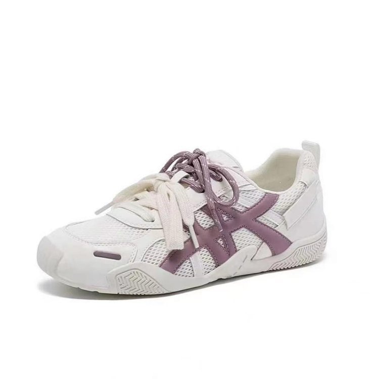 Zapatos de entrenamiento transpirables de malla 2026 nuevos zapatos de verano con lazos de color, zapatos deportivos casuales ligeros y gruesos