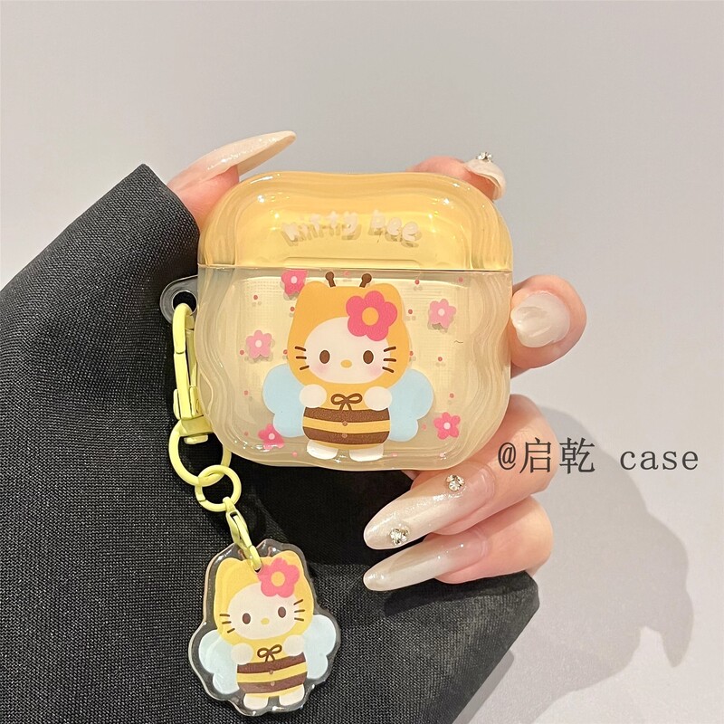 Bee Hello Kitty AirPods 4Th Generation Headphone Protective Case New Model Suitable for Apple Wireless Bluetooth Silicone Soft Case Bee Hello Kitty AirPods 4Th Generation Headphone Protective Case New Model Suitable for Apple Wireless Bluetooth Silicone Soft Case