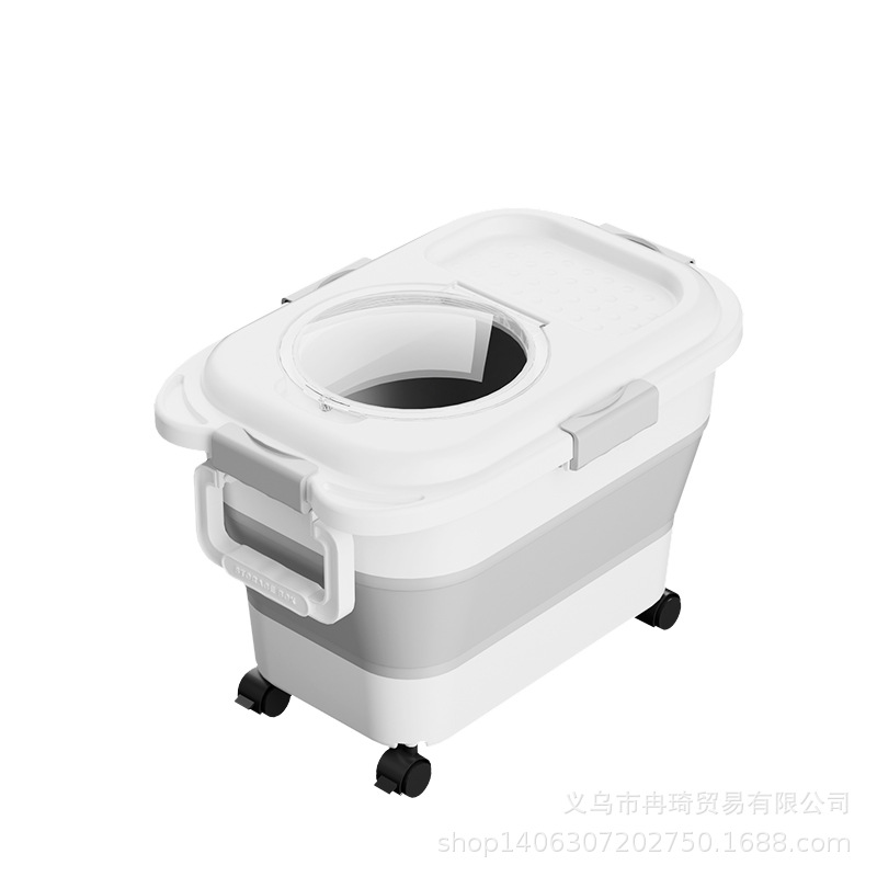2026 barril de arroz transfronterizo casero sellado barril de almacenamiento de grano plegable alimento para gatos alimento para perros tanque de arroz caja de almacenamiento de harina image 35