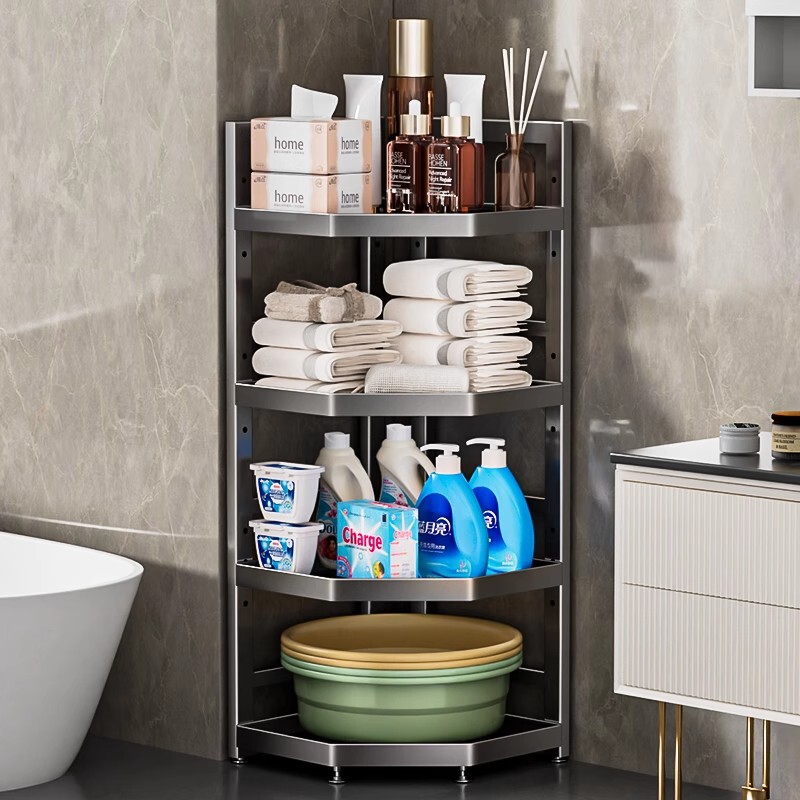 Bathroom Storage Rack Floor-Standing Corner Multi-Layer Storage Shelf for Shower Gel in the Bathroom Bathroom Storage Rack Floor-Standing Corner Multi-Layer Storage Shelf for Shower Gel in the Bathroom