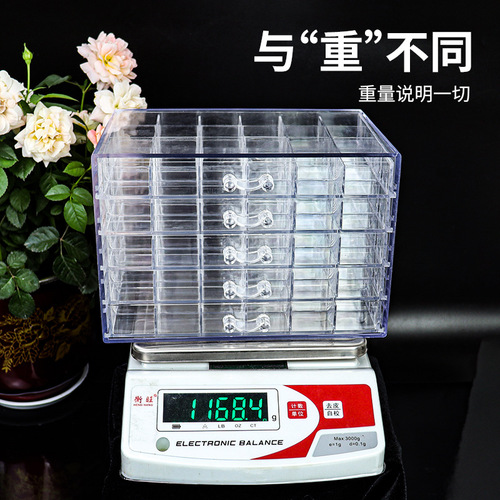 Nail Art Storage Box Decor Box Jewelry Box Multi-functional Multi-compartment Transparent Drawer-style Desktop Storage and Organizing Box
