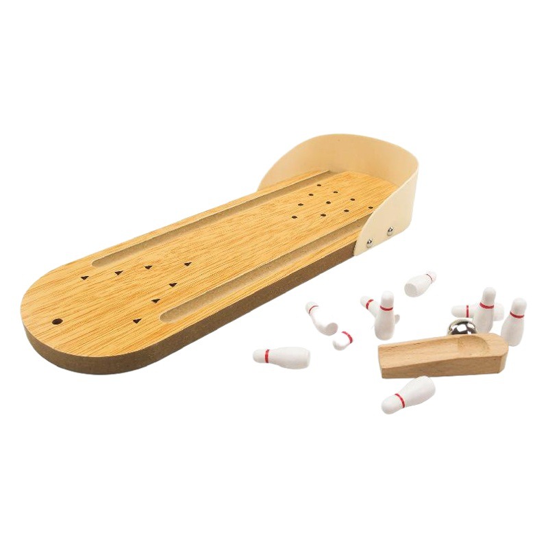 Mini bolos juego de escritorio de madera para niños educativos juguete innovador de madera maciza entre padres e hijos Fun Ball