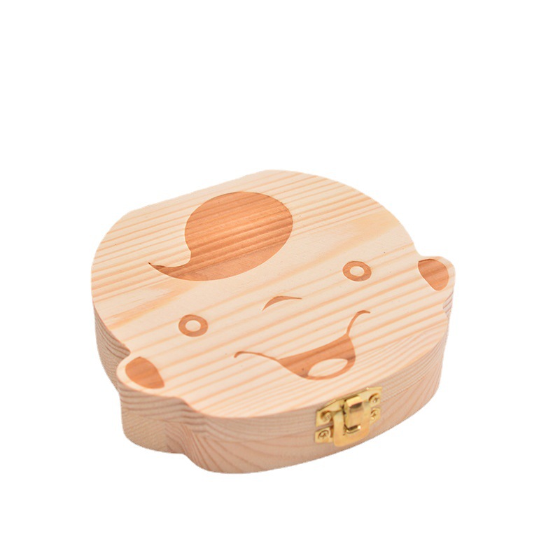 Wooden baby deciduous teeth box for men and women teeth lanugo umbilical cord collection box infant deciduous teeth storage box souvenir box