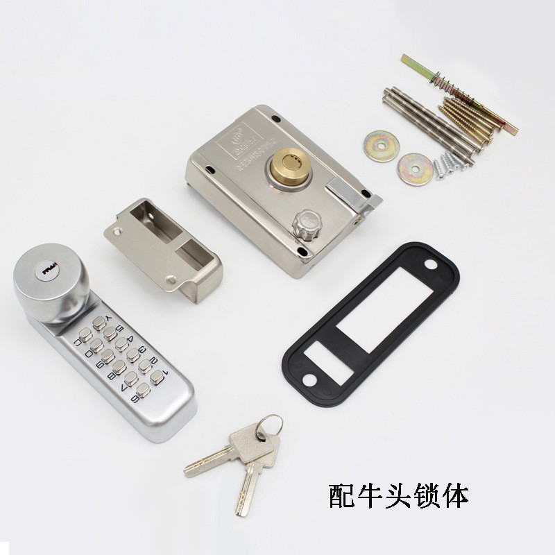 Personalizado al aire libre con llave cerradura mecánica puerta de patio exterior puerta de hierro forjado a prueba de agua a prueba de óxido cerradura clave