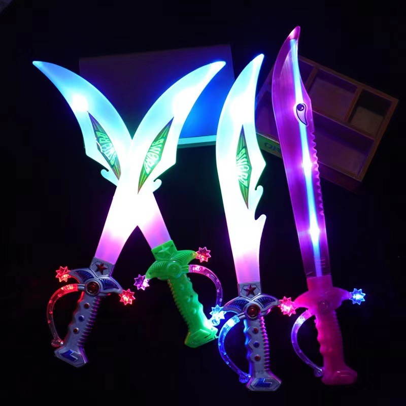 闪光音乐刀剑 儿童发光音乐剑新款货源热卖地摊发光玩具厂家批发