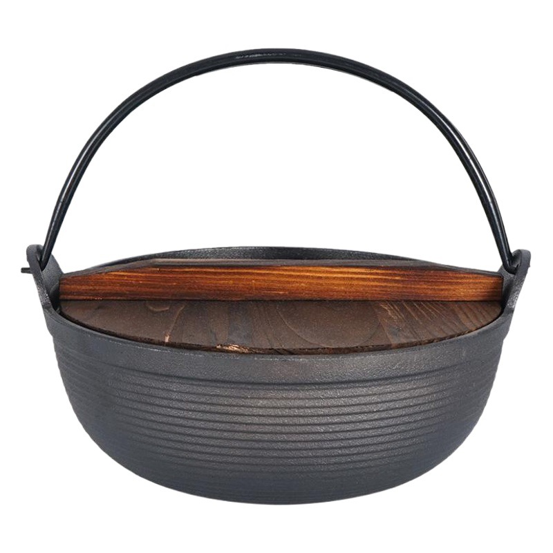 Olla de hierro fundido al aire libre estofado sopa de carne olla de camping cerdo de hierro pollo asado agua hirviendo Olla holandesa olla caliente picnic olla colgante olla longevidad