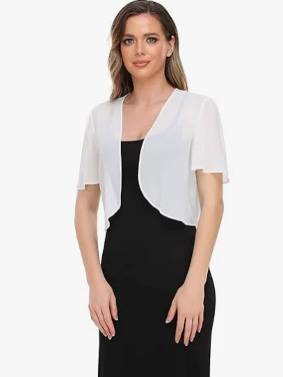 2025 European and American Amazon Spring and Summer New Women's Chiffon Top Solid Color Short Sleeve Open Placket Thin Chiffon Shawl Women