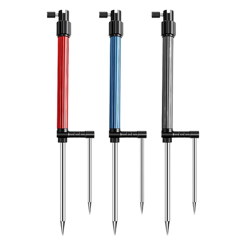 Fishing rod bracket ground plug multi-functional aluminum alloy ground rack Rod battery fishing wild fishing three-in-one pulling bait plate fishing gear