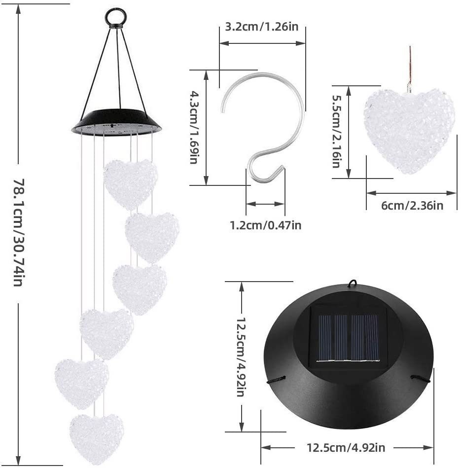 Lámpara solar transfronteriza campana de viento exterior lámpara de campo lámpara de luz LED interior y exterior luz de atmósfera de alta potencia
