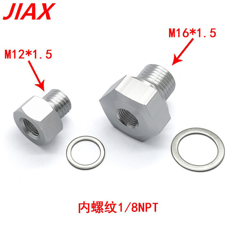 Coche modificado M12 M16 a 1/8NPT adecuado para motor LS adaptador de presión de combustible con junta