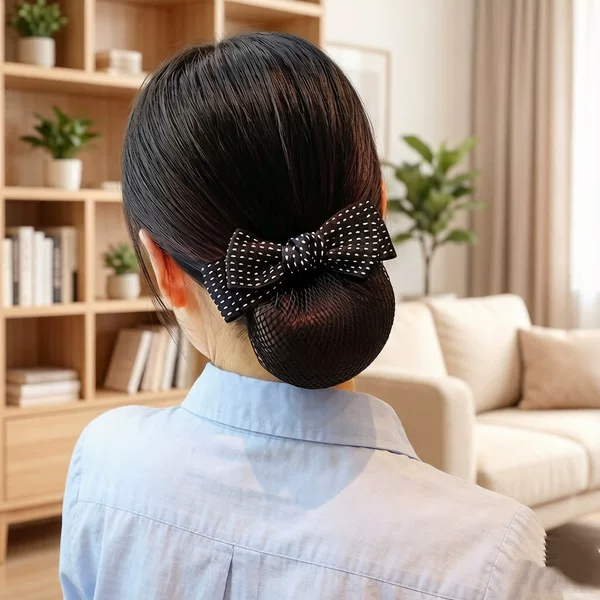 Simple Korean new style polka dot bow hair clip for women, ponytail clip, hair accessory, hairpin, spring clip