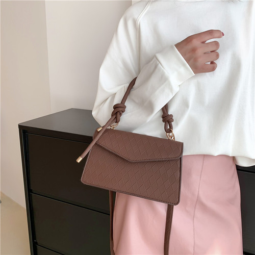 New  new autumn trend Korean style single shoulder textured small bag women's crossbody shoulder bag handbag small square bag