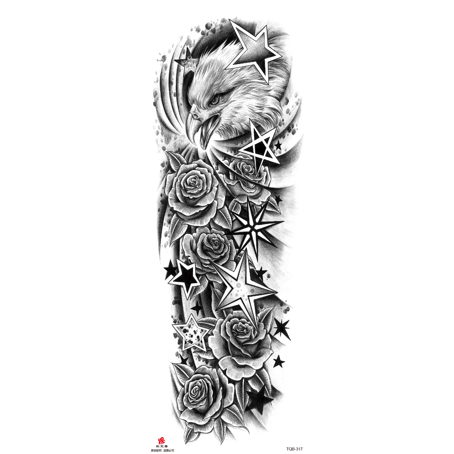 Pegatinas de tatuaje de brazo largo de flor brazo completo tatuaje impermeable tatuaje temporal en stock al por mayor pegatinas de tatuaje de brazo completo