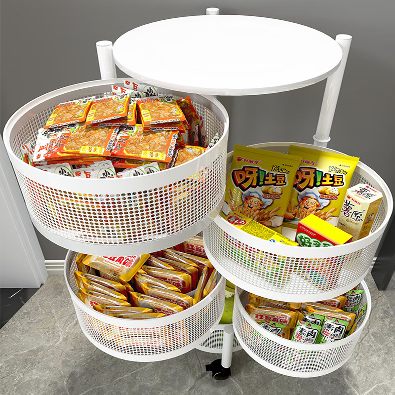 Estante de almacenamiento rotatorio multifuncional de refrigerio de cestas de vegetales de almacenamiento de estante de almacenamiento de vegetales multicapa especial