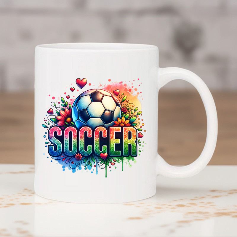 World Cup Football Ceramic Cup High-Looking Mug Office Cup Coffee Cup White Cup Can Be Printed with Logo