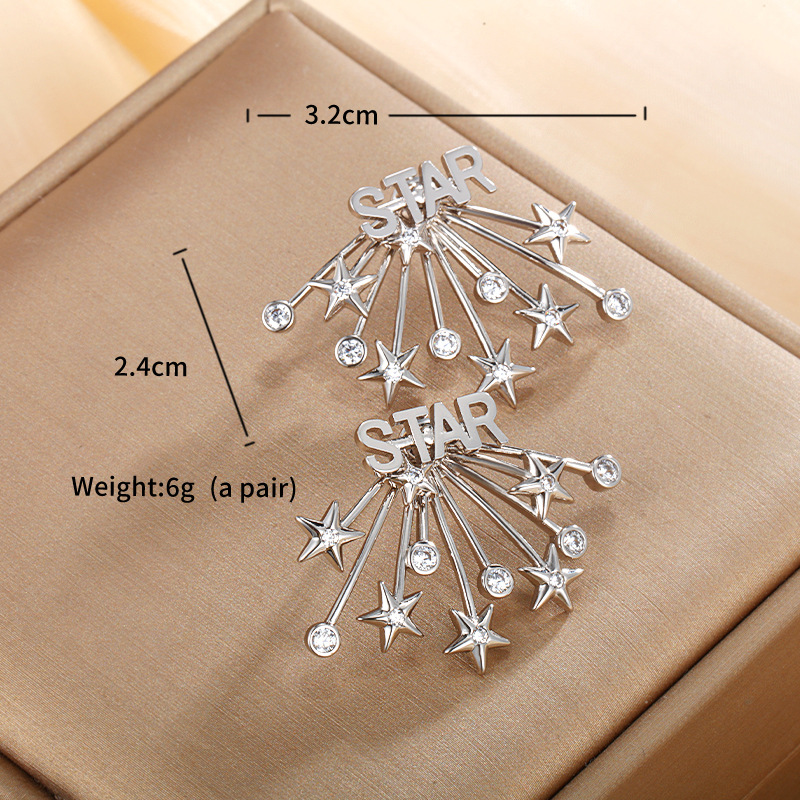 Xuping jewelry transfronterizo de Amazon aretes europeos y estadounidenses estilo coreano de diseño de la personalidad florece fuegos artificiales estrellas pernos de orejas