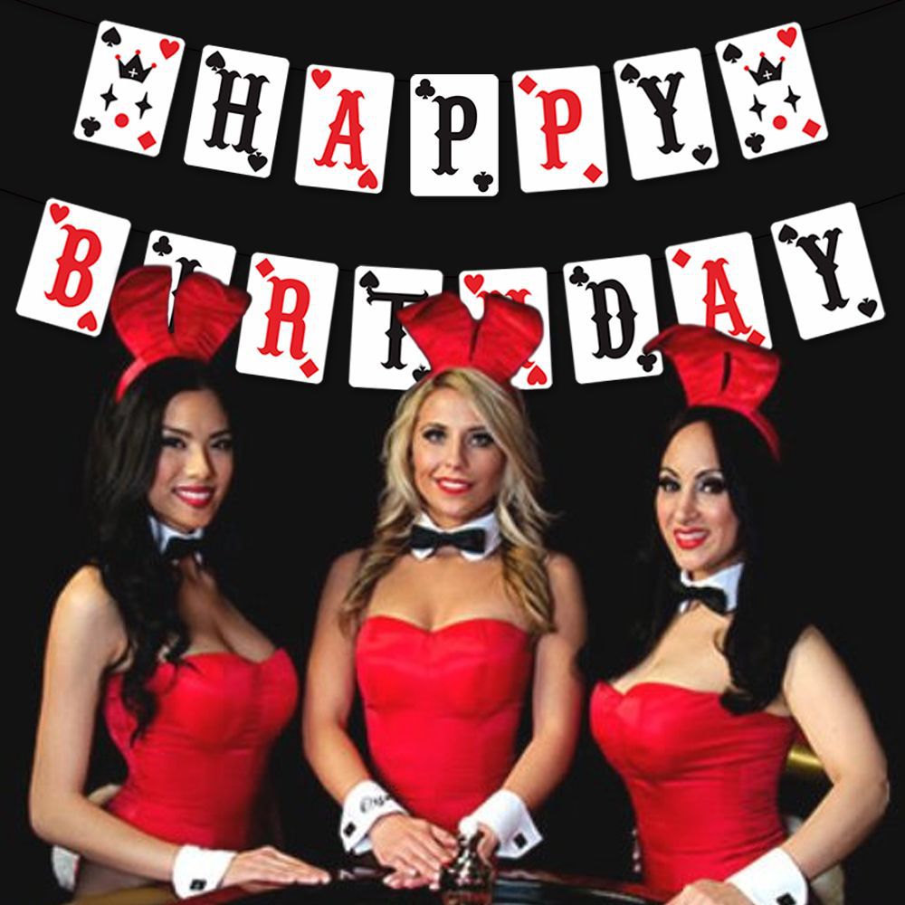 Amazon Poker Decoración de cumpleaños Banner Casino Entretenimiento Tema Lavado de flores Decoración de fiesta de cumpleaños Poker Tirado de banderas