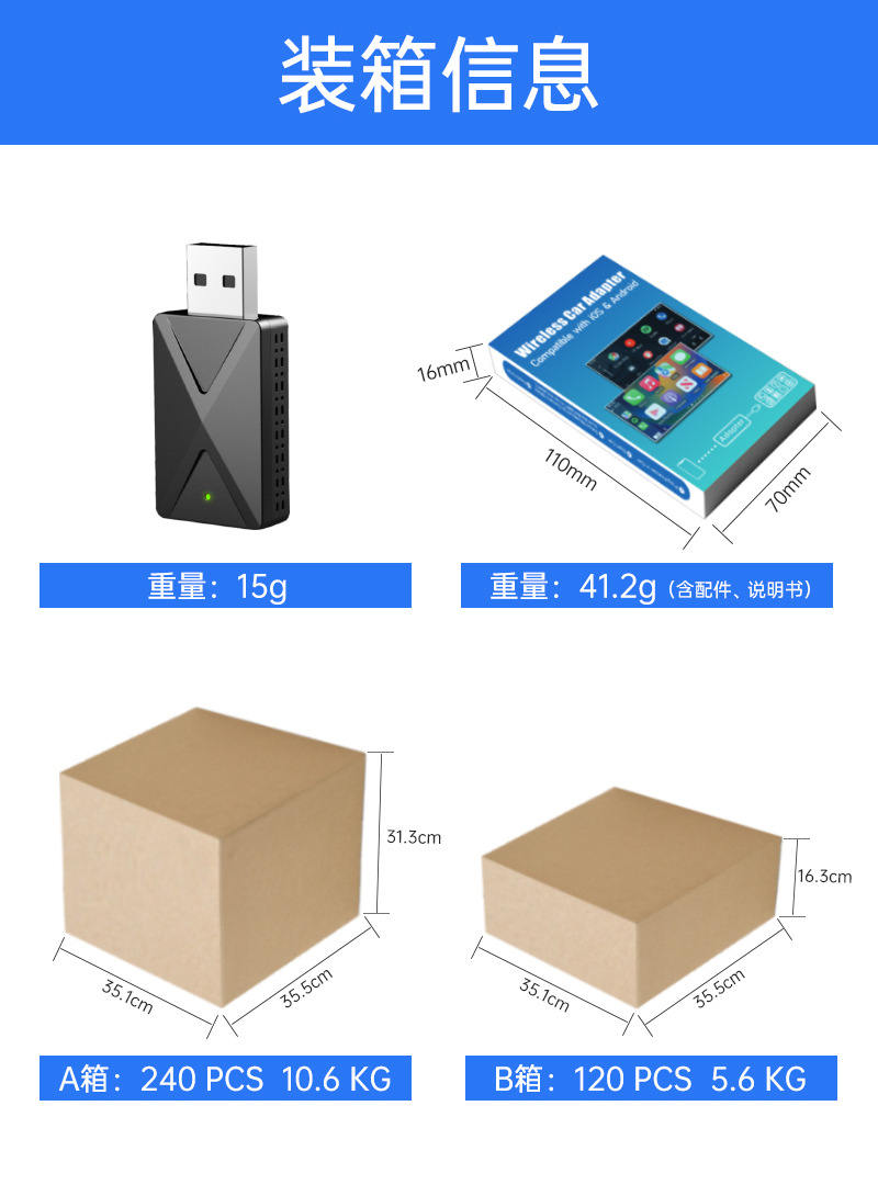 U disk carplay box wired to wireless carplay two-in-one Android mirror car machine interconnection smart box