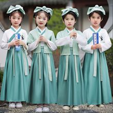 汉服男童幼儿书童中国风演出服女古装女童三字经儿童国学服小学生