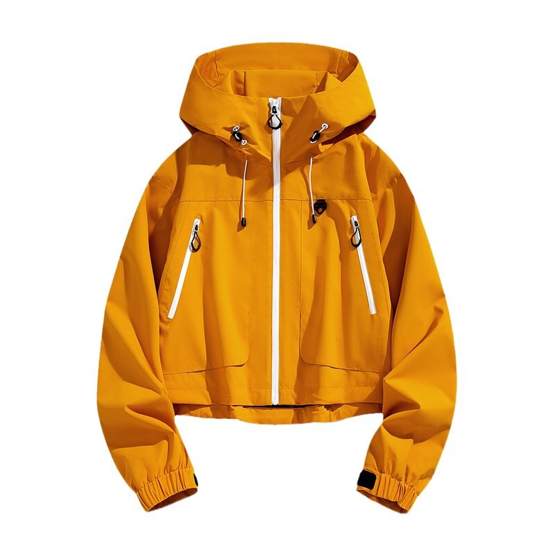 Fashionable Outdoor Jacket Men's Seamless Adhesive Weatherproof Anti-Scratch Wear-Resistant Women's Open-Waist Slim-Fit Spring and Autumn Light Single Jacket