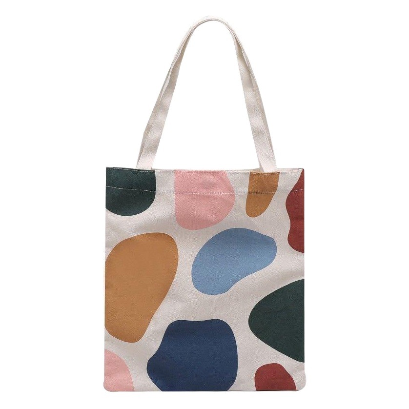 En stock bolsa de lona portátil japonés y coreano fresco artístico compras bolso de hombro estudiante bolsa de regalo puede ser personalizado bolsa de algodón