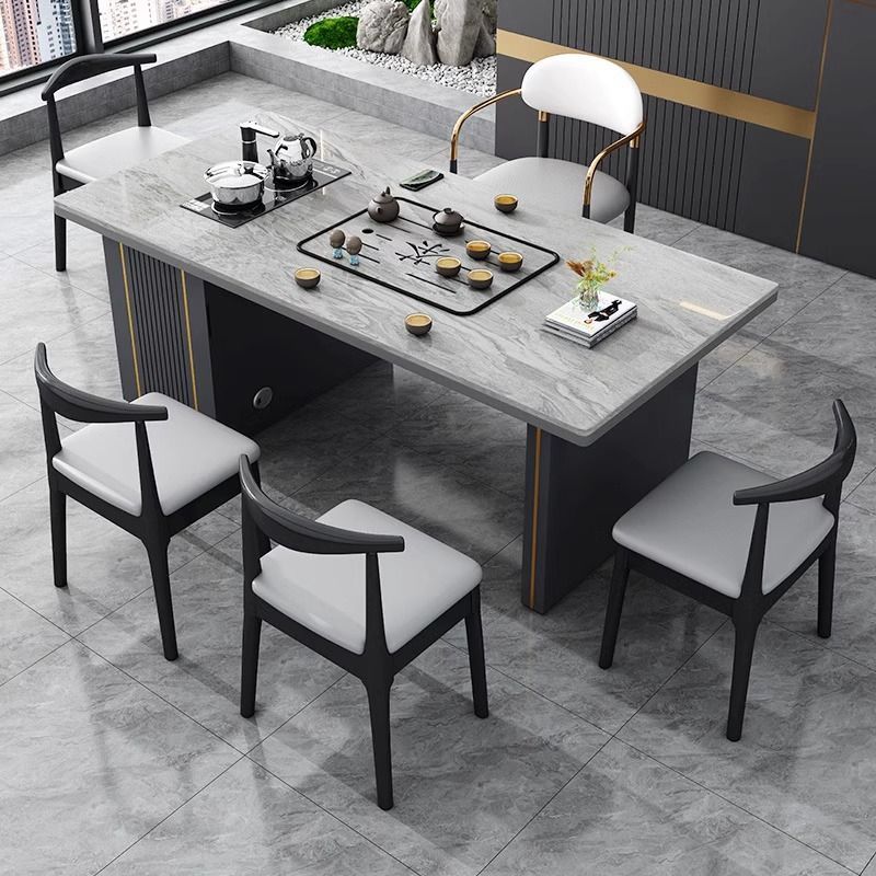 Mesa de té de estilo italiano de lujo incorporada simple y moderna mesa de té de oficina en el hogar balcón pequeña mesa de té de agua hirviendo