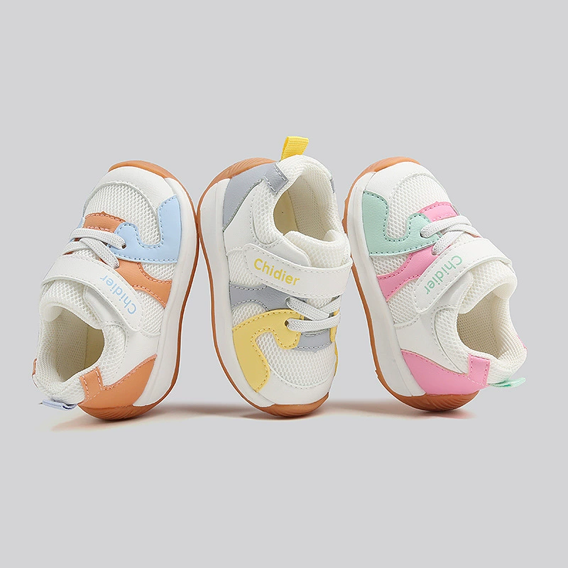 Caidi AI 1-2-3 года дышащая детская обувь для малышей с двойной сеткой весенне-осенние детские Нескользящие кроссовки для мальчиков и девочек с мягкой подошвой