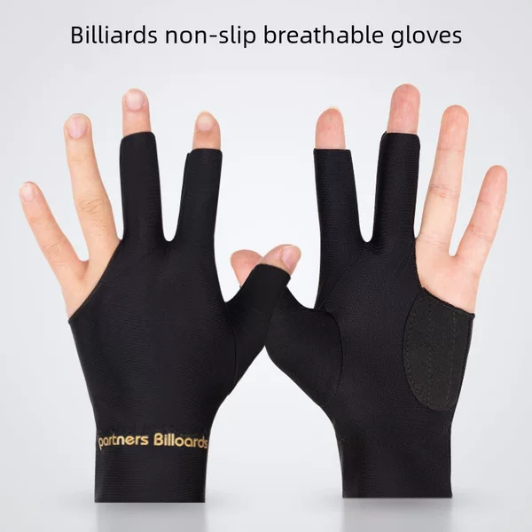 Three-Finger Billiards Gloves Partner Style Ball Room Style Left and Right Unisex Wear-Resistant Non-Slip Breathable Elastic