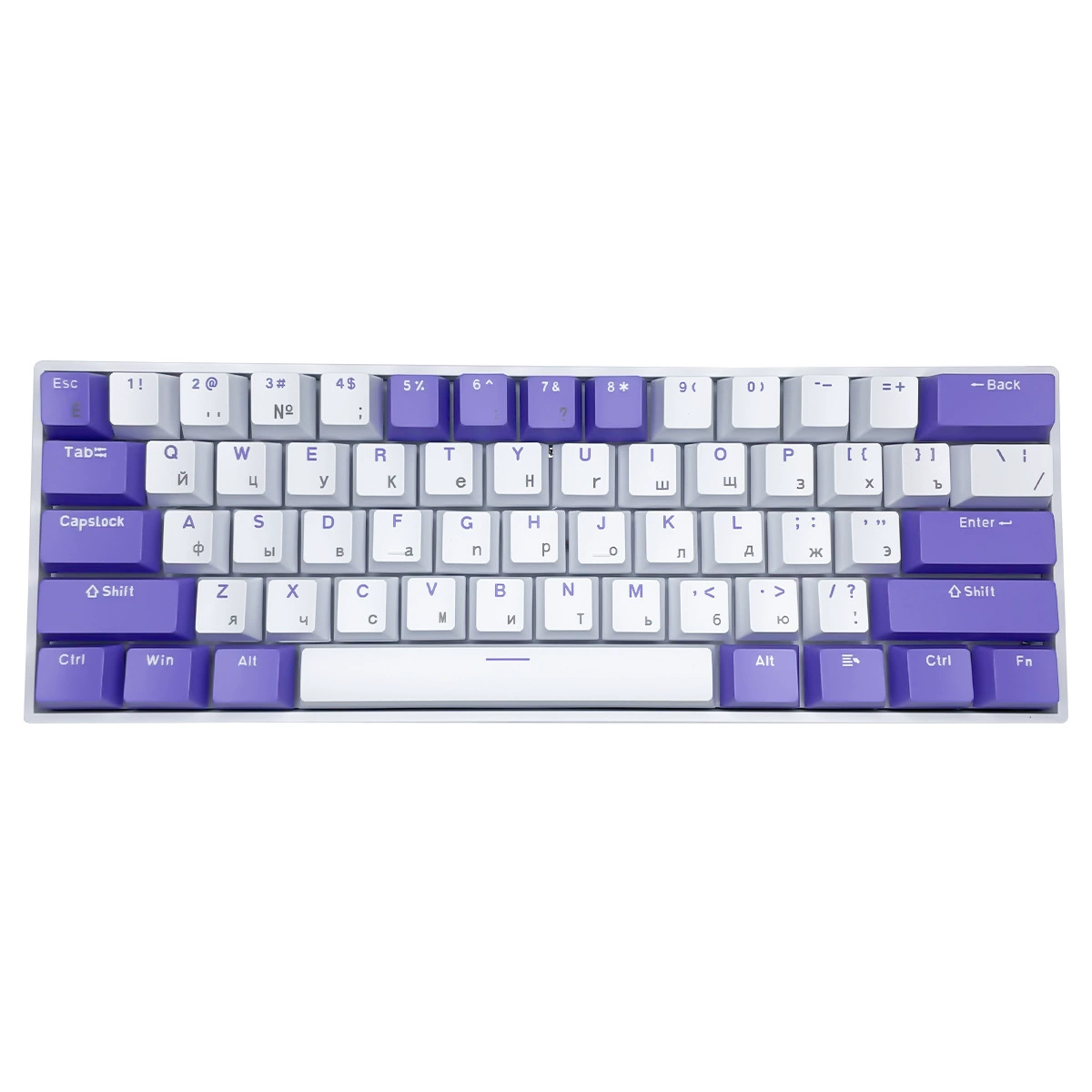 Русский Русский Blueberry тема H61 ключ синий вал проводной беспроводной мини -горячая вставка -в механическая клавиатура