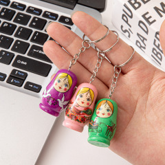 ロシアのマトリョーシカ人形キーホルダーキーリングキーチェーン装飾品ペンダント観光木製工芸品ギフトペンダント