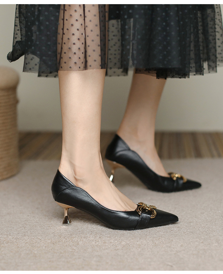 [Neues Modell für Promis] High Heels, weiche Lederschuhe für die Arbeit mit Röcken im Herbst_voghion.com