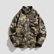 春季男士外套工装迷彩夹克潮流百搭男装上衣纯棉耐磨衣服一件代发
