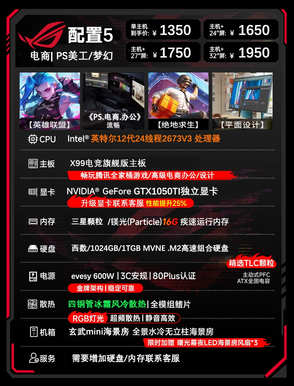 Настольный компьютер 5060, игровой e-sports и офисный ПК, конфигурации с отдельным дисплеем