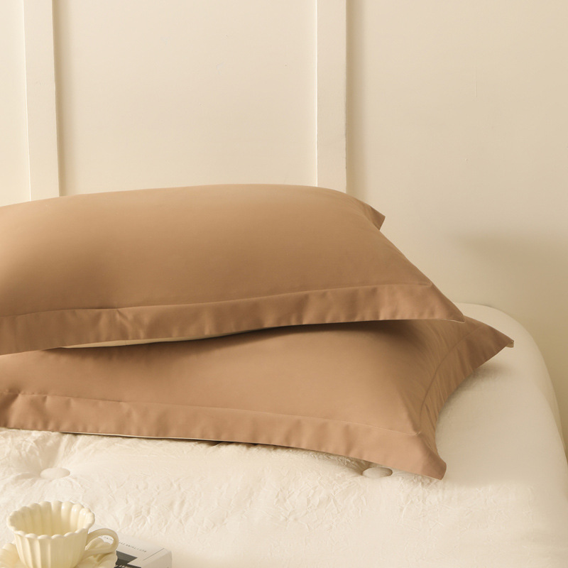 A clase 100S de color sólido algodón molido una sola funda de almohada de algodón de otoño y invierno doble funda de almohada gruesa funda de almohada