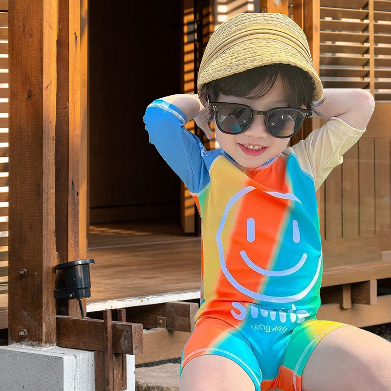 Trajes de baño para niños unidos de dibujos animados de niños lindos pantalones cortos de mangas cortas trajes de baño para niños trajes de baño para bebés