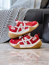 2025秋季新款网面透气老爹鞋女厚底增高网红百搭真皮运动休闲鞋潮