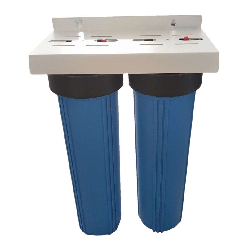Prefiltro gordo grande de 20 pulgadas, agua del grifo de la cocina de tres niveles, purificador de agua para toda la casa, botella azul transparente, estante de gran flujo image 16