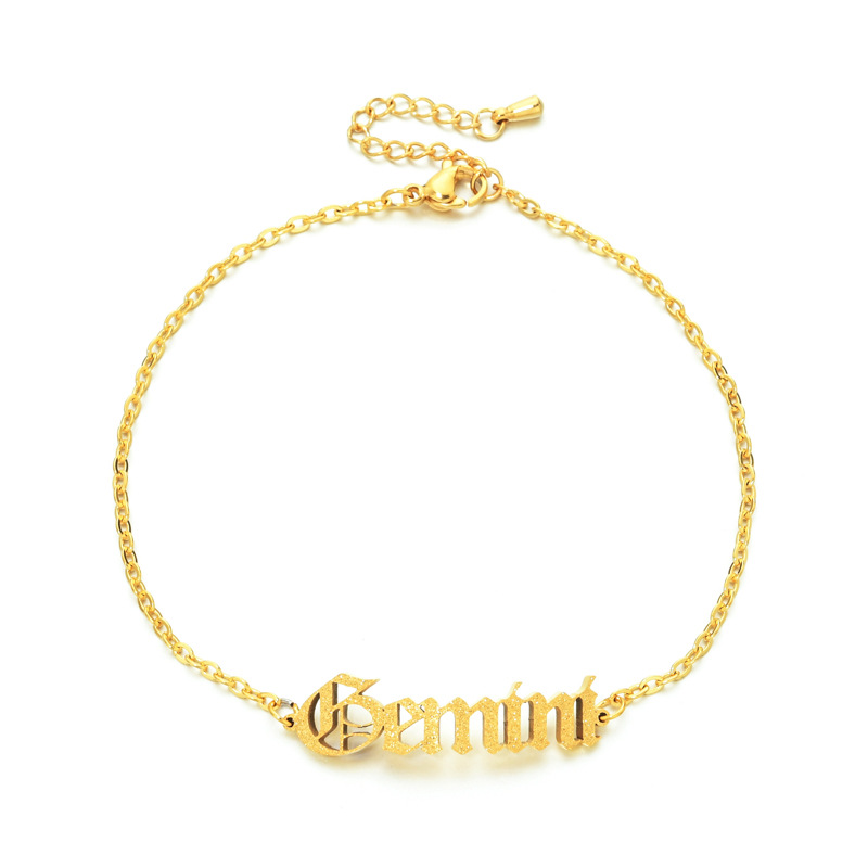 Simple Style Letter Constellation Stainless Steel Plating Womenu0027S Anklet 1 Piece