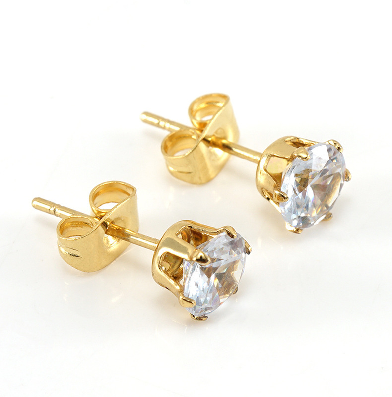 Modern Style Geometric Plating Stainless Steel Zircon Ear Studs display picture 2